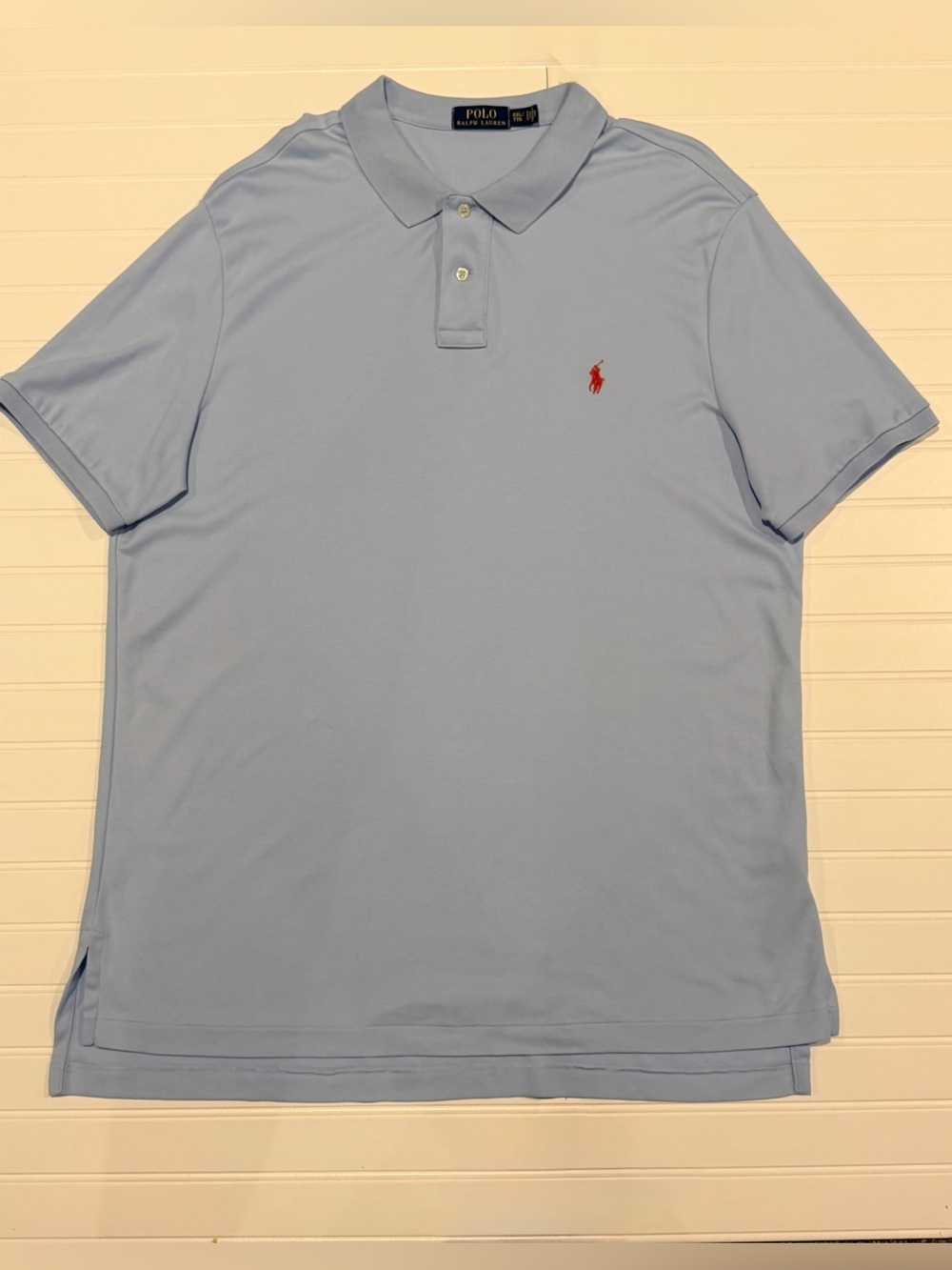 Polo Ralph Lauren
Men's Classic Fit‎ Polo Shirt Light Blue Red Pony. XXL